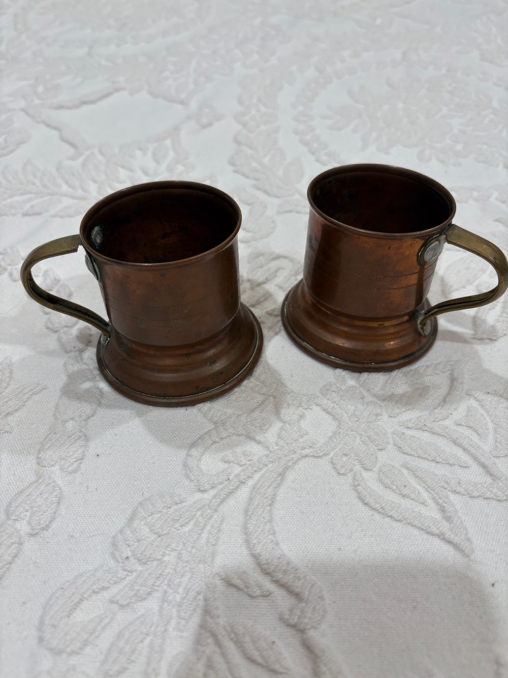 Vintage Copper Mini Mugs - Set of 2